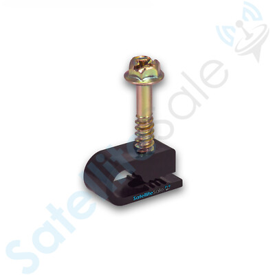 SatelliteSale Flex Single or Dual Cable White or Black Screw Nail Clips 100 Pcs