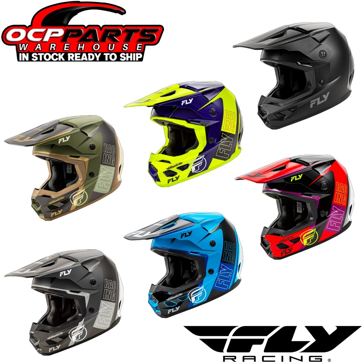 NEW 2025 FLY RACING KINETIC RALLY MOTOCROSS OFF ROAD HELMET PICK COLOR  SIZE