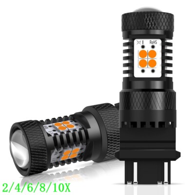 AUXITO Yellow Amber 3157 LED Turn Signal Parking Light Canbus Corner Bulb 2/10X