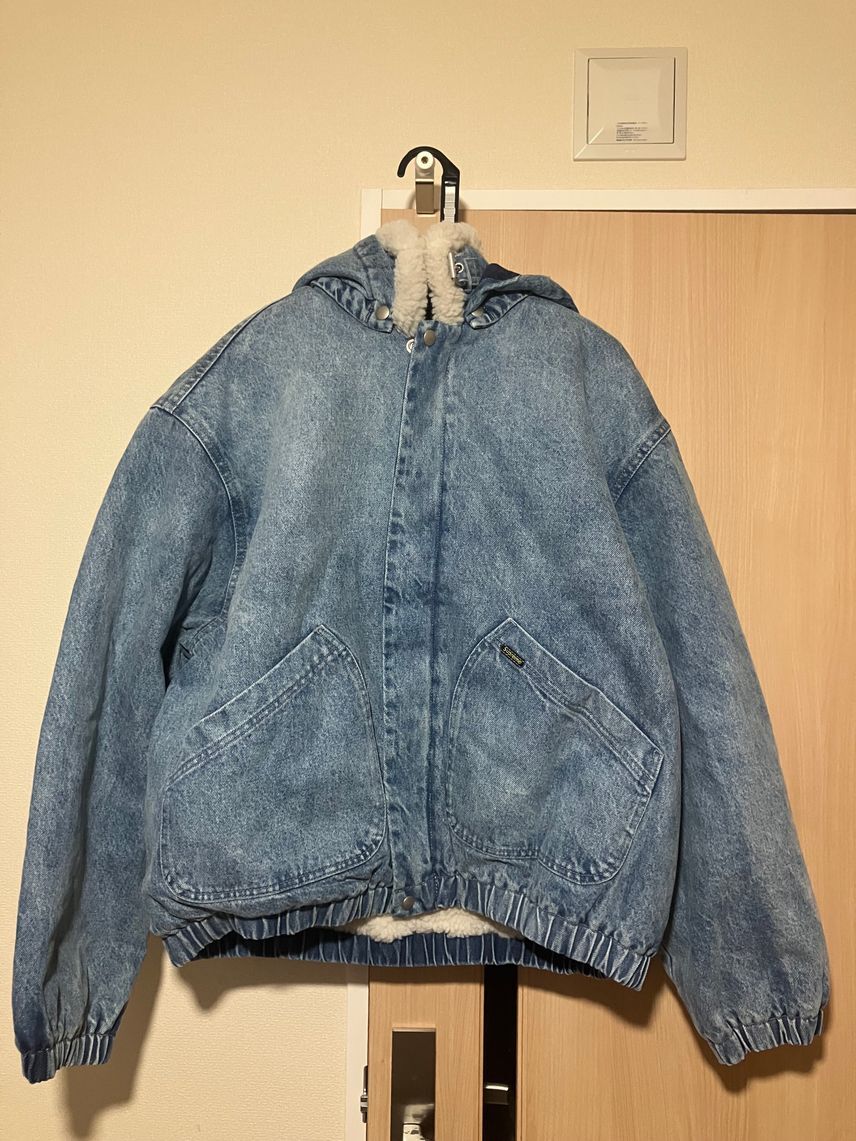 Supreme Faux Shearling Lined Bomber Jacket Denim | eBay