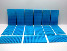 Lego 15 piezas. Lote de placas base tachonadas azul azul azul {lavadas}