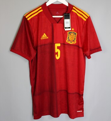 SPAIN NATIONAL TEAM 2020 2022 HOME FOOTBALL SHIRT JERSEY #5 SERGIO