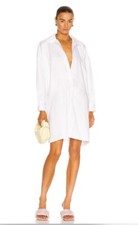 Norma Kamali Super Oversized Boyfriend NK Shirt Dress to Knee White M NWT $225