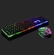 Rainbow Gaming Keyboard And Mouse Set For PS4/PS3/Xbox One LED Multi-Colored