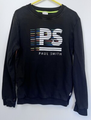 PAUL SMITH Sweatshirt Rundhalsausschnitt Langarm Pullover Logo schwarz Größe Junior 14A