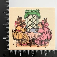 Uptown Holly Pond Hill Out For Tea Bunny Rabbit Friends K13030 Rubber Stamp