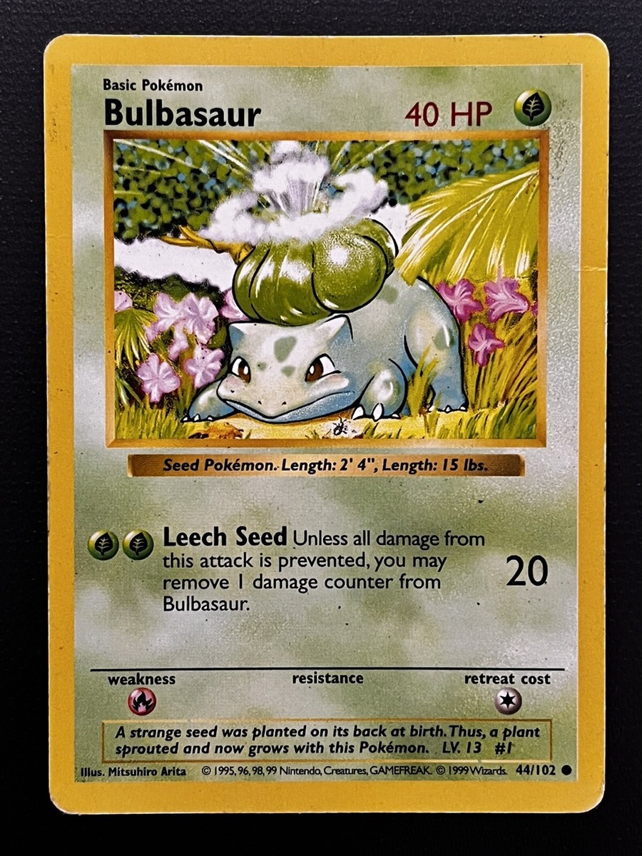 Shadowless Bulbasaur Error Length Card Base Set 44/102 MP | eBay Shadowless Bulbasaur Error Length Card Base Set 44/102 MP | eBay