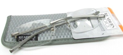 Foster Grant Rimless Reading Glasses with Case AL 12 GUN 51/18-138 Chs Diopter