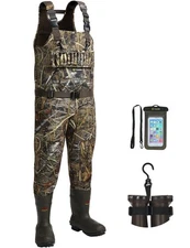 Hunting Wader, 5mm Neoprene Chest Waders with 1400 Gram Insulation Rubber Boo...