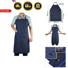 Waterproof Rubber Vinyl Apron W/ 2 Pockets - Lab Apron for DishWashing,Grooming