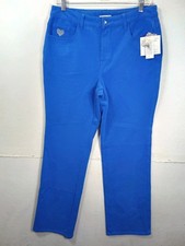 Dream Jeannes Quacker Factory Pants Womens 10 Royal Blue Stretch 32x31 NEW