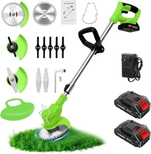 Electric Weed Wacker Cordless stringless,Grass Trimmer,with 2 Batteries, 1 Ch...