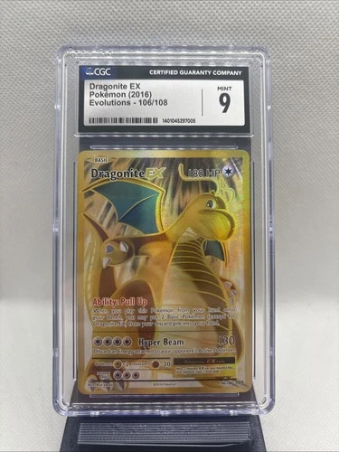 2016 Pokemon XY Evolutions #106 Dragonite Ex Full Art Ultra Rare CGC 9 Mint