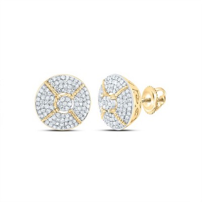 Runde Ohrstecker 0,62 ctw natürlicher Diamant 10 kt Gelbgold