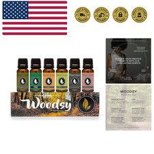 Woodsy Fragrance Oils Set - Including Pine, Cedar Wood, Sandalwood, Bamboo ...