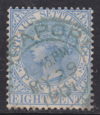 Straits Settlements 1892 Victoria 8c Fine Used SG 101a VGC