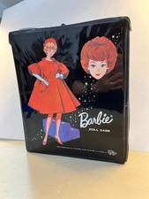 Vintage Barbie 1963 Black Carrying Case Red Flame Bubble Cut comes with drawer