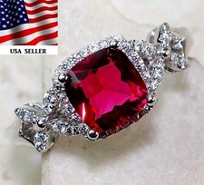 1CT Treated Ruby  Topaz 925 Solid Sterling Silver Ring Sz 6 LB1-2