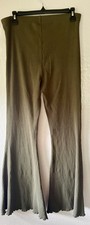 Aerie Ribbed Flare Pants Olive Green Pull On Lounge Yoga Pants Women Size Large