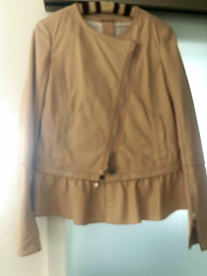 Patrizia Pepe    Leder Jacke Puder/nude - mit abnehmbarem Schösschen IT44/DE38