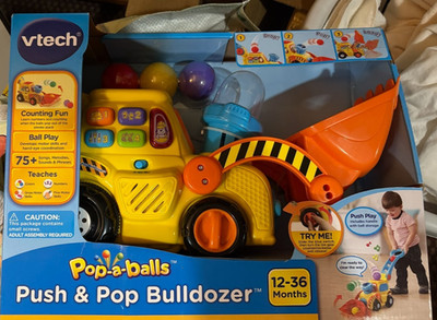 VTech Pop-a-Balls Push and Pop Bulldozer. New. 12-36 Months. Educational Toy.