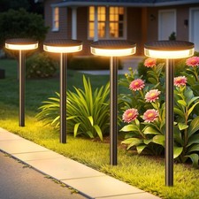 Solar Pathway Lights Outdoor, 6 Pack 2X Brighter Solar Lights