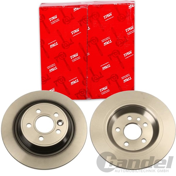 2X Trw Bremsscheiben 302Mm Voll Hinten Passend FÜR Volvo S60 S80 V60 V70 XC70 |-image
