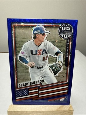 2026 Panini Stars and Stripes Prizm Grady Emerson #141 Disco Blue/149