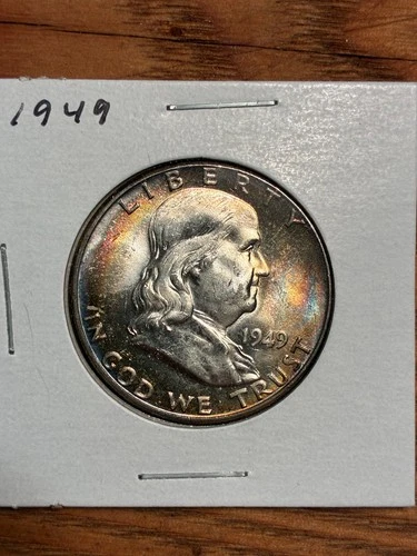 1949 Franklin Half - Great Toning - UNC -  $1.99 Shipping