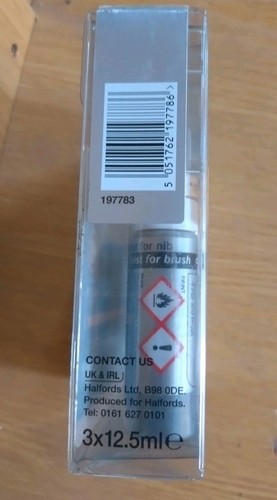HALFORDS 3 Pen Stone Chip & Scratch Repair Kit Vauxhall Star Silver III Metallic - Picture 5 of 6