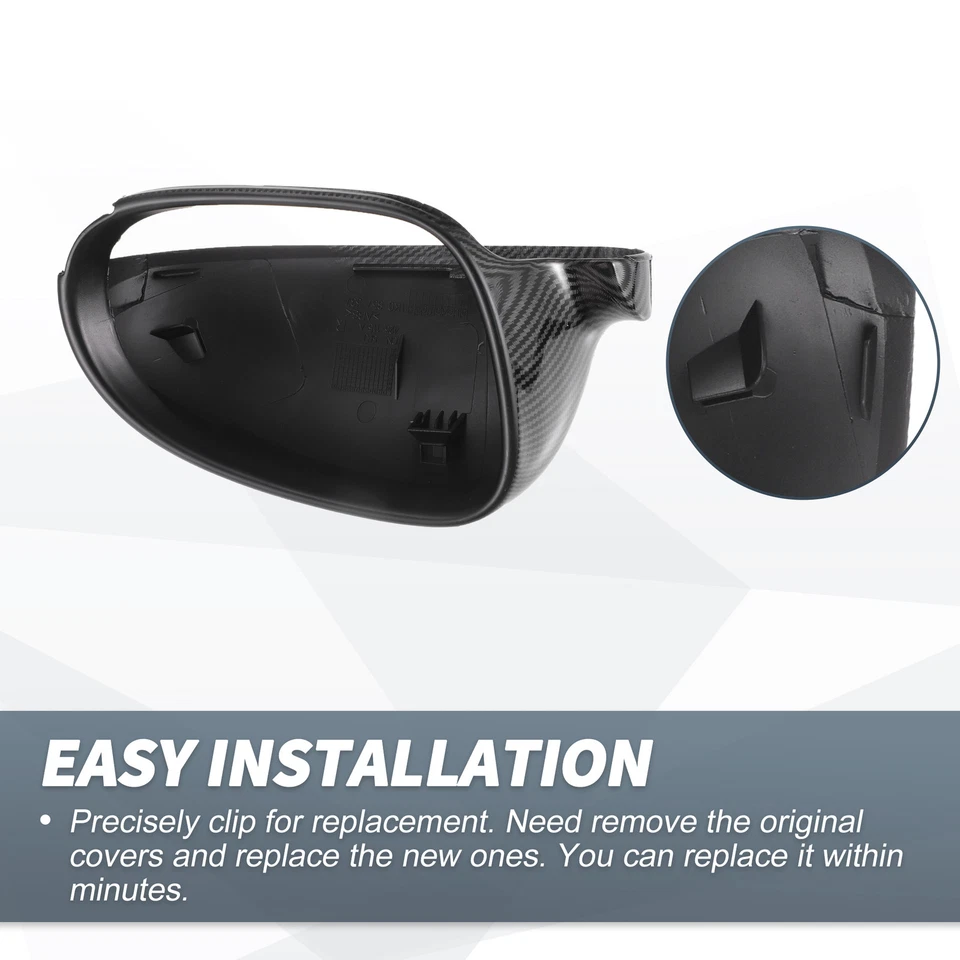 Piece of 2 Pair Rearview Mirror Cover Cap fit for Volkswagen Golf 5 GTI MK5 - Image 4 of 4