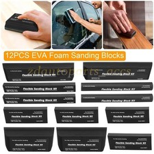 12pcs Flexible Eva Foam Wet Or Dry Autobody Sanding Blocks Kit For Auto Bodywork