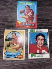 1970s Topps - John Brodie #130 #45 #100 San Francisco 49ers Card Set