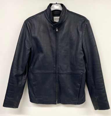 Arrmani Collezioni Echtleder Jacke Damen S (36) Navy Lammleder 633