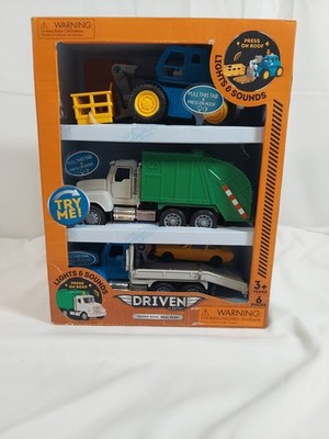 NEW Driven By Battat 3 Pc Micro Urban Worker  Fleet Toy Vehicle Set New!