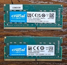 Crucial 16GB 2x8GB DDR4-3200MHz SODIMM Laptop RAM PC4-25600 CT8G4SFS832A