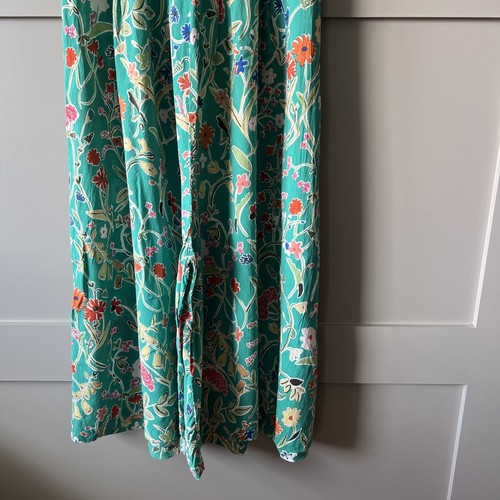 Anthropologie Floreat Jumpsuit Women Small Green Floral Wide Leg Boho Praire EUC - Bild 5 von 15