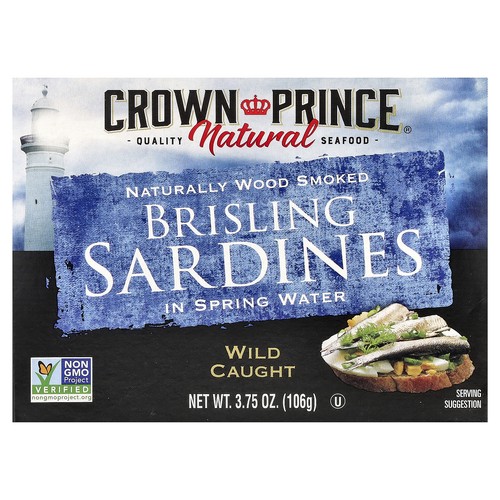 Brisling Sardines, In Spring Water, 3.75 oz (106 g)