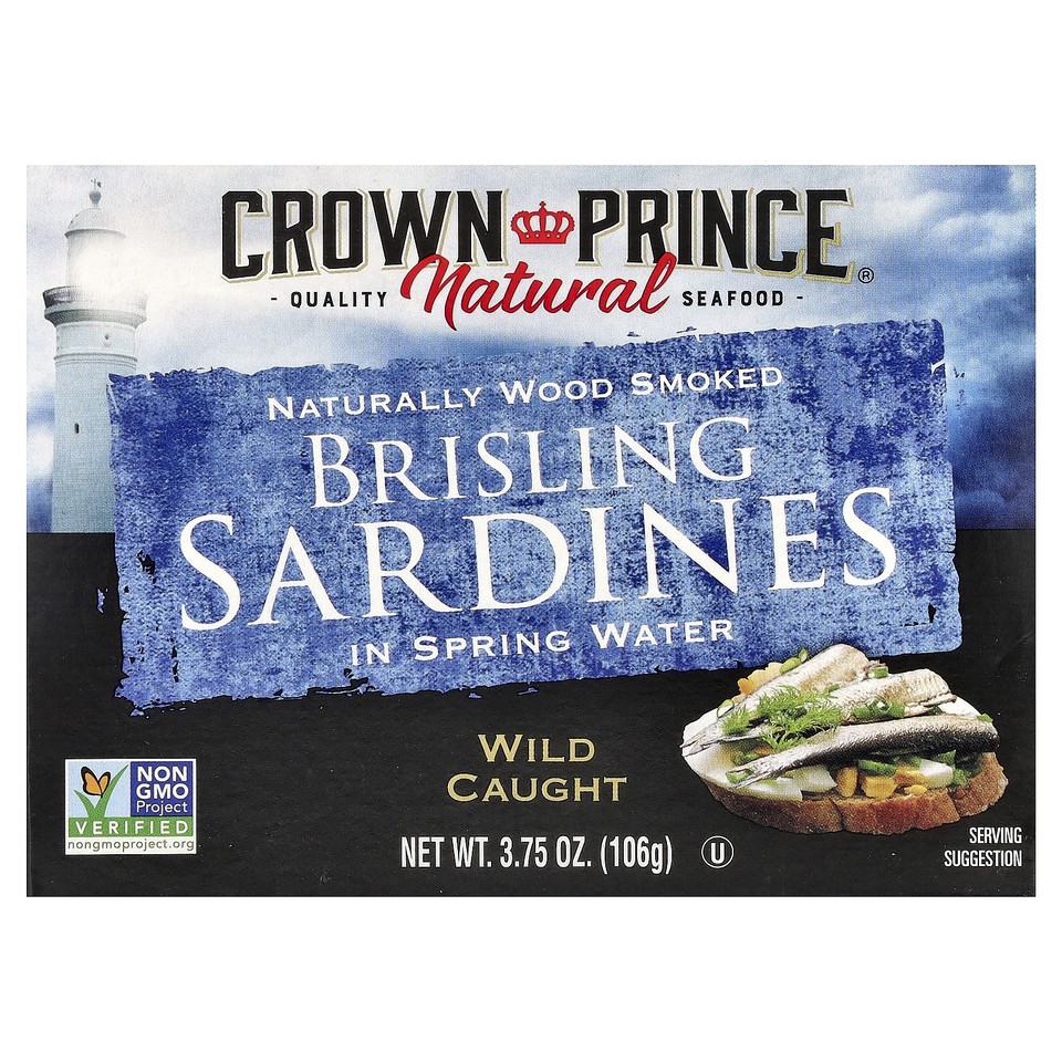 Brisling Sardines, In Spring Water, 3.75 oz (106 g)
