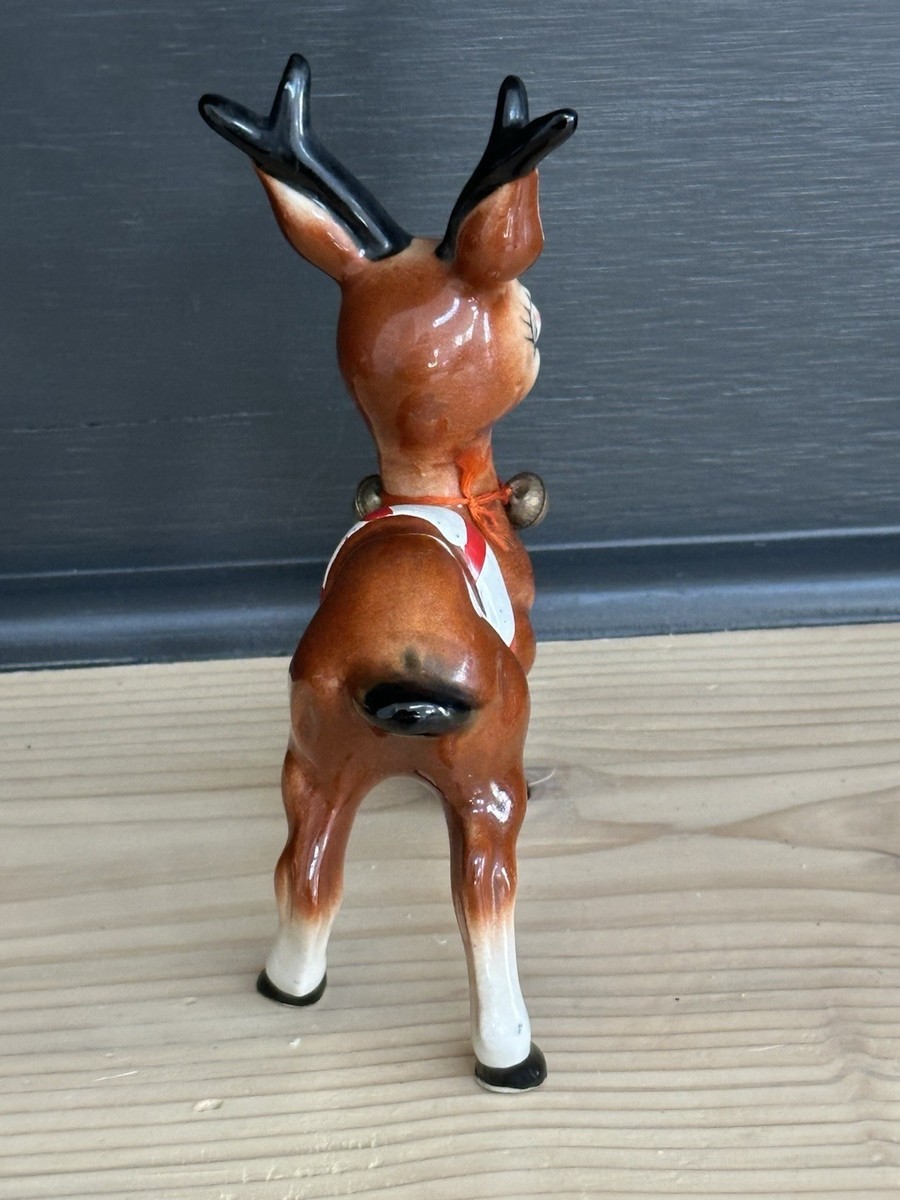 SUPER RARE Kreiss 1956 Ceramic Reindeer Figurine Vintage Christmas