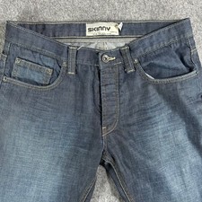 Topman Mens Size 34L Skinny Leg Button Fly Bl...
