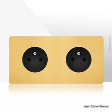 Gold Vintage Toggle Light Switch Brass Lever USB-C EU Socket 1-4 Gang