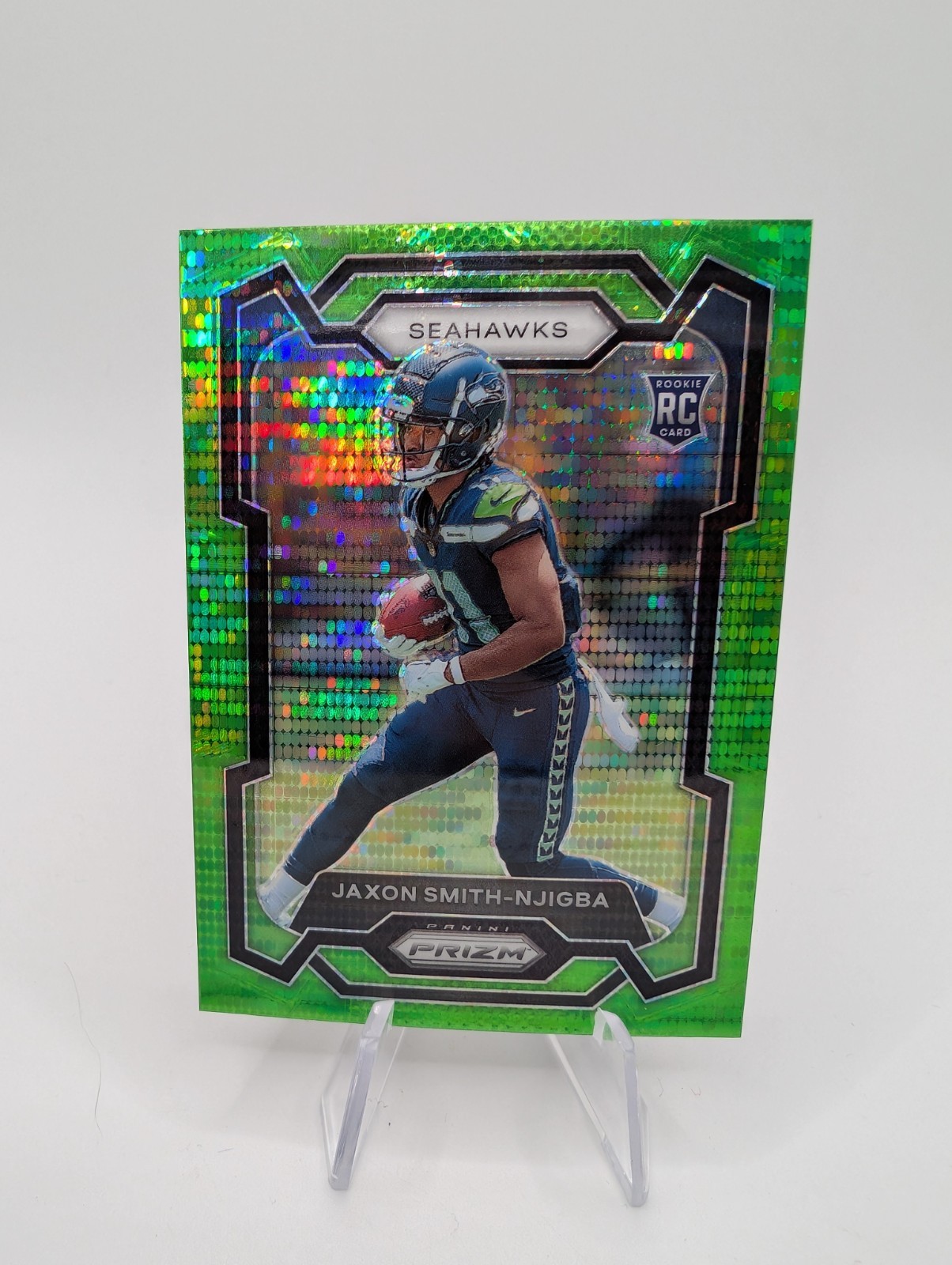 2023 Panini Prizm Neon Green Pulsar Jaxon Smith-Njigba #390 Rookie