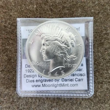 DAN CARR 1945 PEACE DOLLAR STRUCK OVER GENUINE PEACE DOLLAR UNCIRCULATED