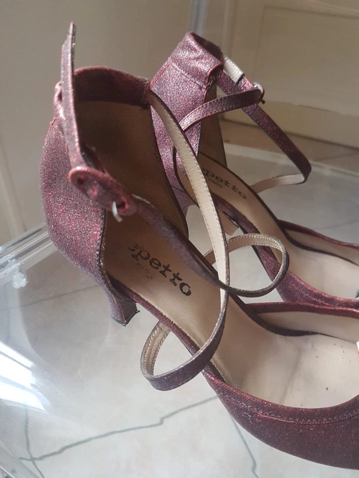 Repetto escarpins rose bordeaux paillette pointure 41 - Photo 2/4