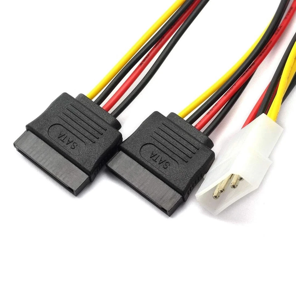 Versátil cable divisor de alimentación Molex a SATA de 20 cm - Paquete de 2 para discos duros Versat Foto 3 de 4