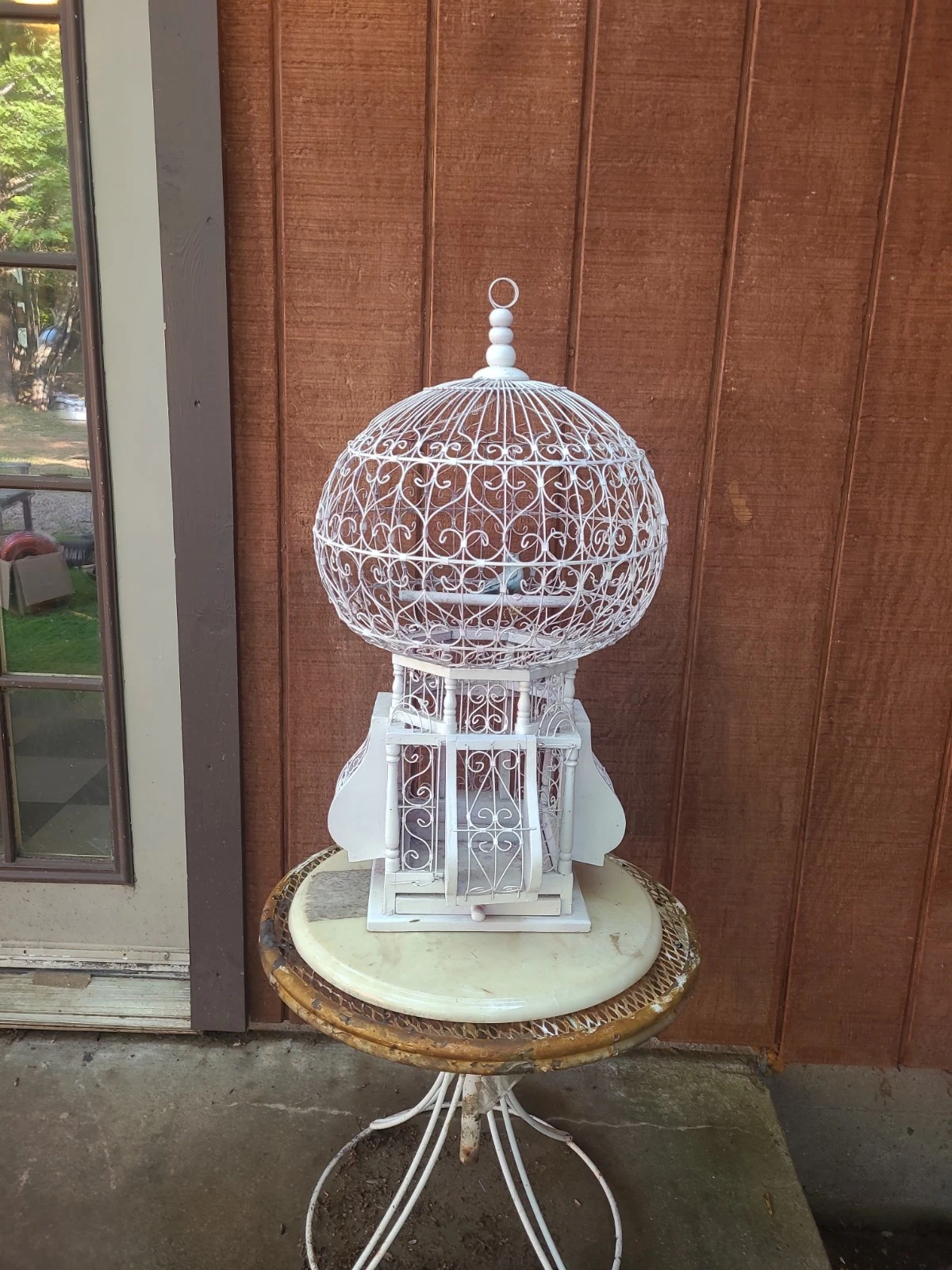 ANTIQUE LARGE DOME HOT AIR BALLOON Shabby Chic VICTORIAN BIRD CAGE Taj Magal 29"