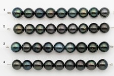 11-12mm Tahitian Pearl Short Strand, Near Round with High Luster and Natural Su