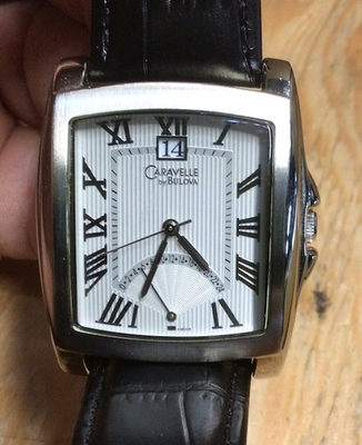 #ad Bulova Honda Black Leather Band 8quot; Stainless Steel Wrist Watch $38.78