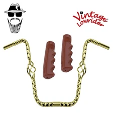 Lowrider Cage Twisted 16" 25.4 Handlebar Gold 120 Grips Solid/Brown